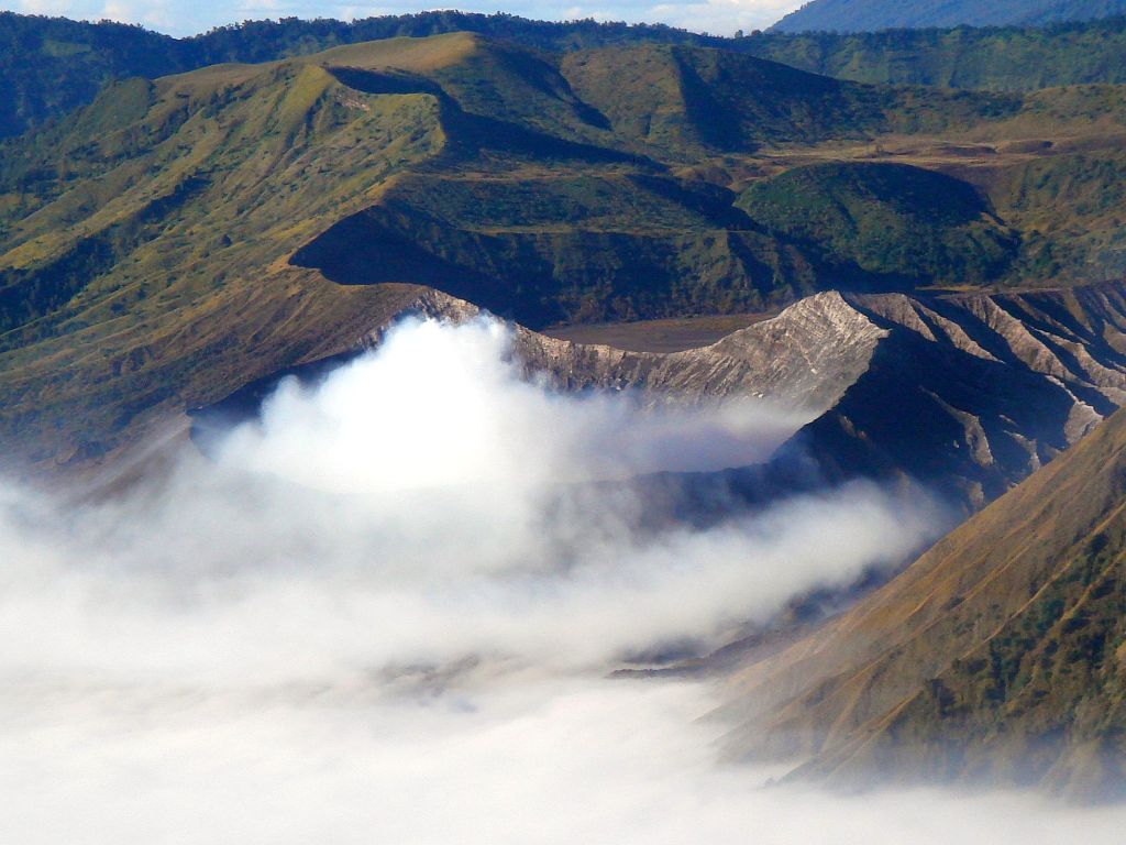Hiking Mount Bromo in East Java.