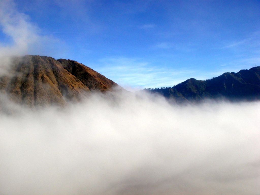 Hiking Mount Bromo in East Java.