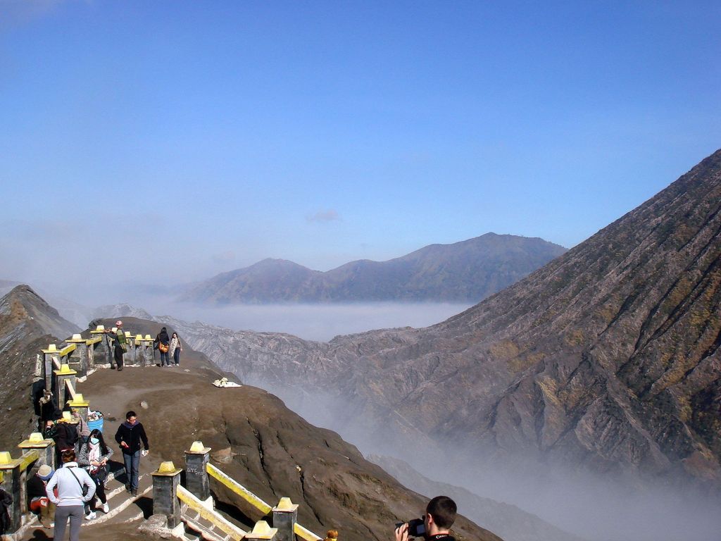 Hiking Mount Bromo in East Java.