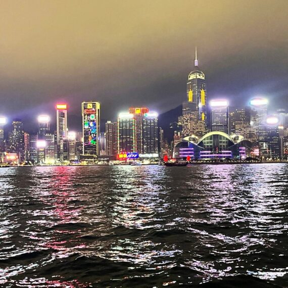Finding the best view for the Kong Kong skyline.