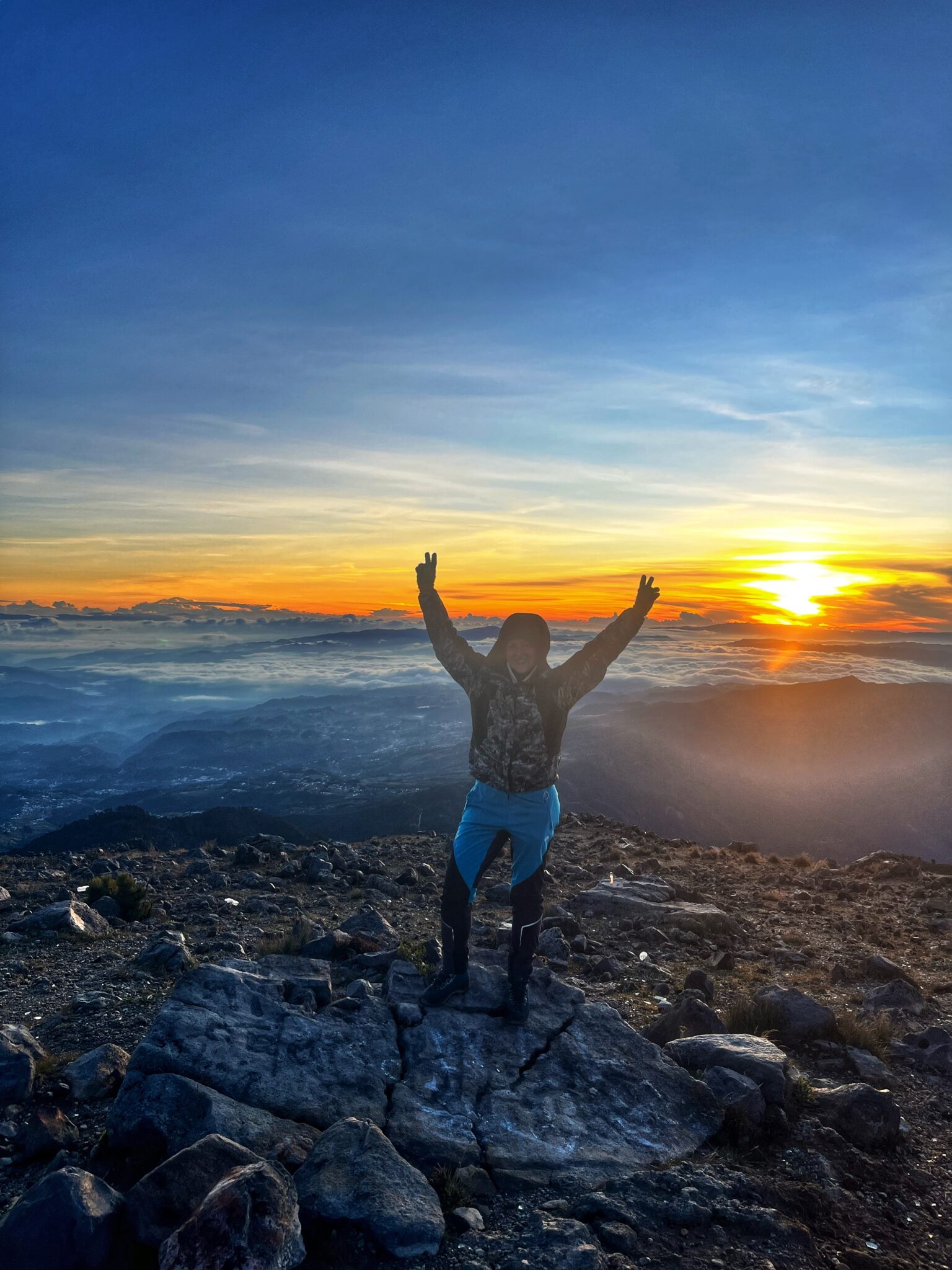 Hiking Tajumulco in Guatemala - the highest peak of Central America.